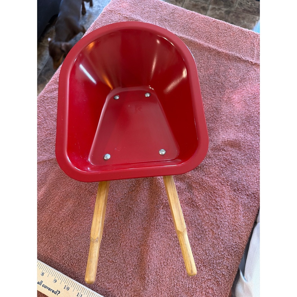 Radio Flyer Red Metal Miniature Wheelbarrow Wooden Handles Classic Toy Vintage